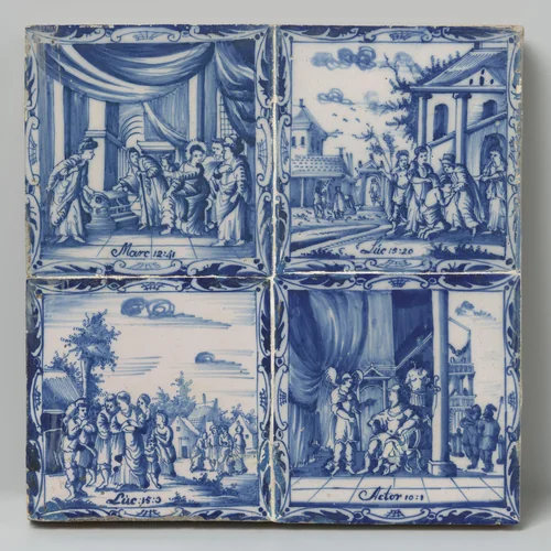 Tegel met het visioen van Cornelius by anonymous, ceramic, 1740-1800