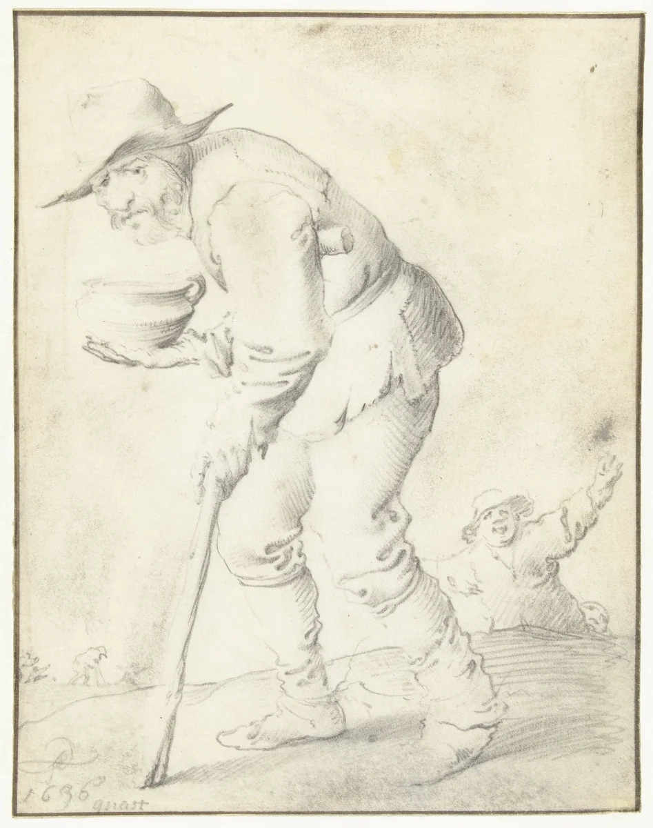 Bedelaar by Pieter Jansz Quast, drawing, 1636