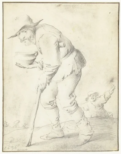Bedelaar by Pieter Jansz Quast, drawing, 1636
