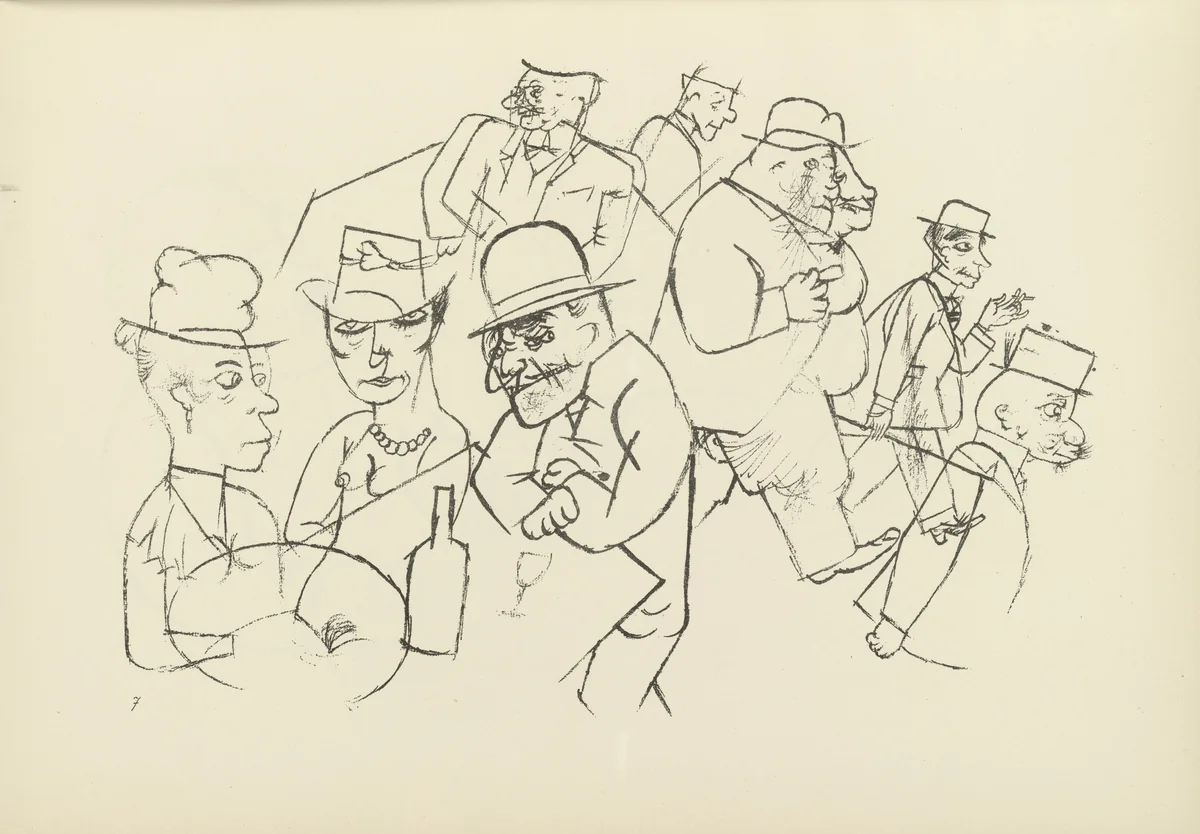 Schönheitsabend in der Motzstraße (plate, folio 10) from Ecce Homo by George Grosz, illustrated book, 1922