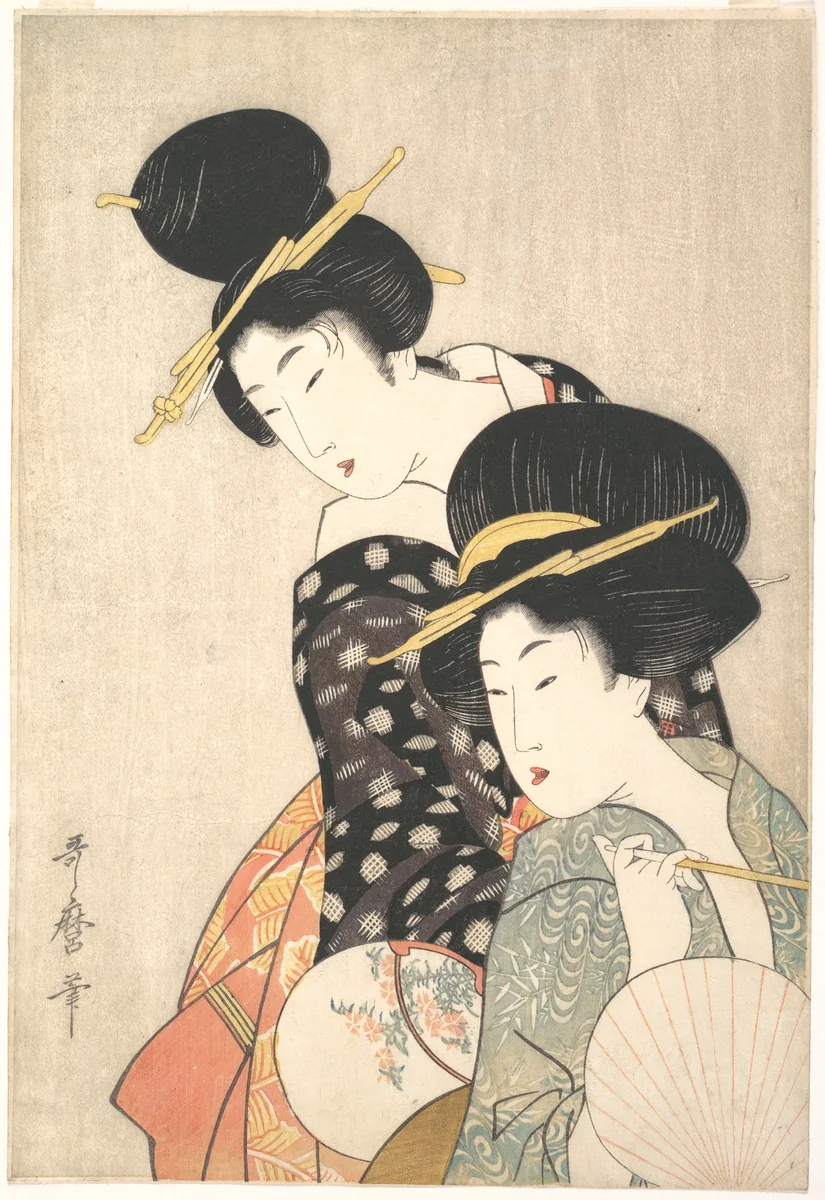 Two Women by Kitagawa Utamaro (喜多川歌麿), print, 1780-1800