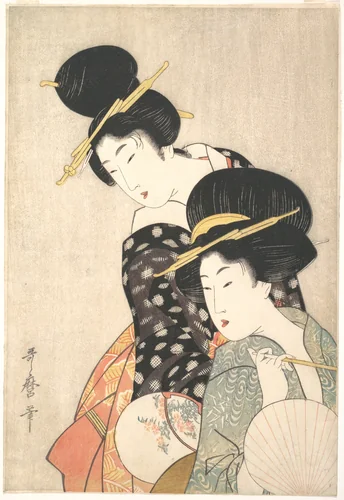 Two Women by Kitagawa Utamaro (喜多川歌麿), print, 1780-1800