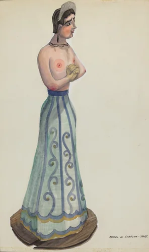 Santa (One of Eight Virgins) Side View by Majel G. Claflin, index of american design, 1937