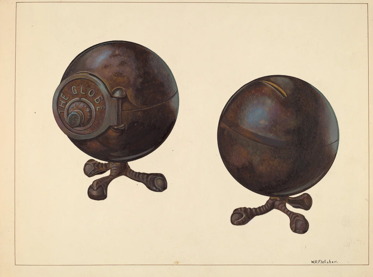 "The Globe" Coin Bank by William O. Fletcher, index of american design, 1938