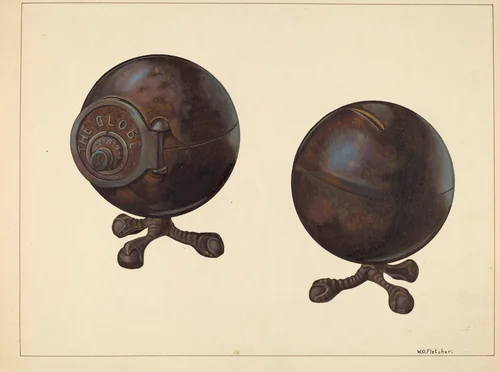 "The Globe" Coin Bank by William O. Fletcher, index of american design, 1938