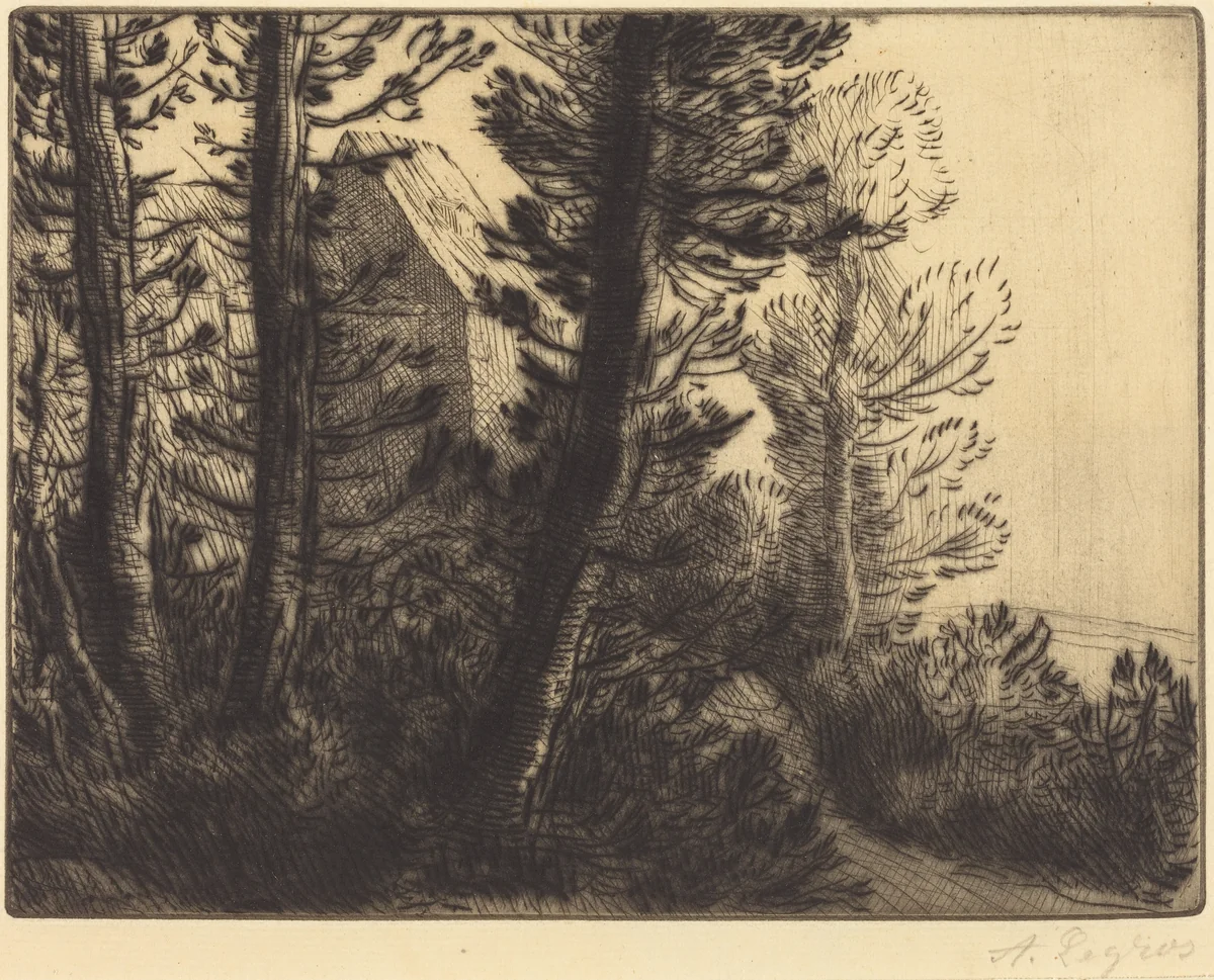 Guardhouse (La maison du garde) by Alphonse Legros, print, 1837-1911