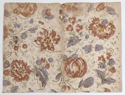 Book cover with overall circular pattern by anonymous, print, 1700-1800