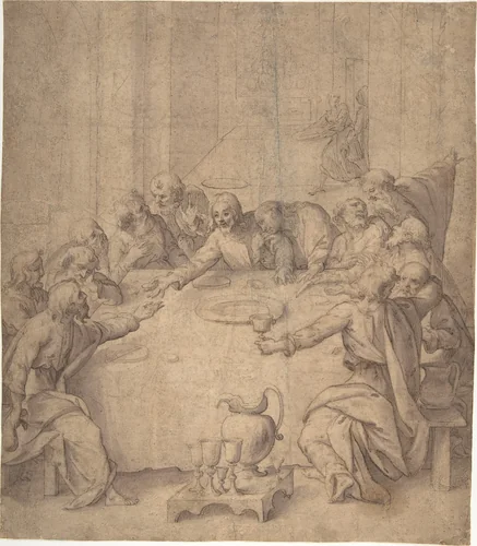 The Last Supper by Francesco Curia, drawing, 1565-1608