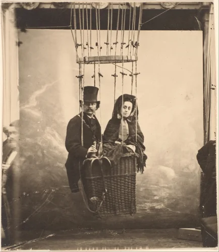 [Nadar with His Wife, Ernestine, in a Balloon] by Nadar, photograph, 1863-1867