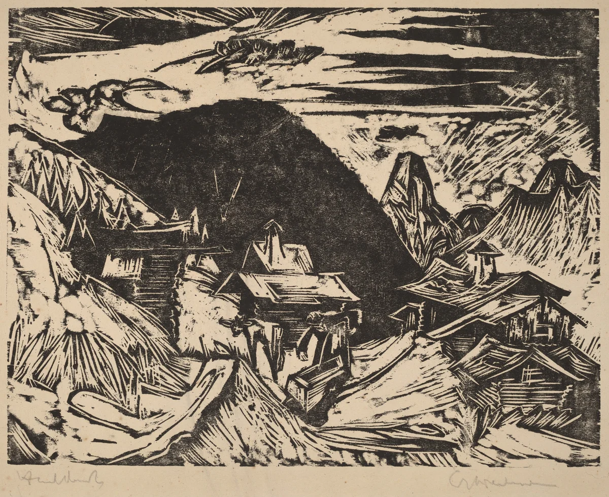 Alpine Pasture by Ernst Ludwig Kirchner, print, 1918