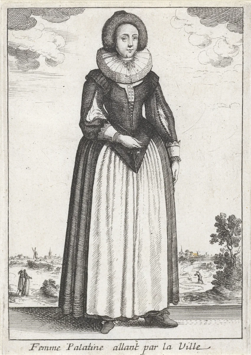 Femme Palatine allant par la Ville by anonymous, print, 1662