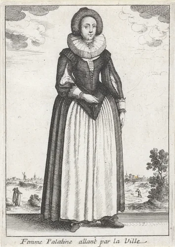Femme Palatine allant par la Ville by anonymous, print, 1662