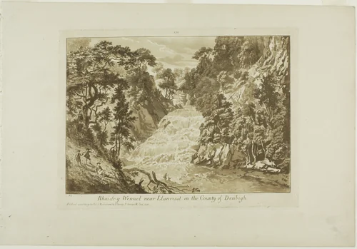 Rhaidr-y Wennel near Llanrwst in the Country of Denbigh, plate twelve from Twelve Views in Wales by Paul Sandby, print, 1777