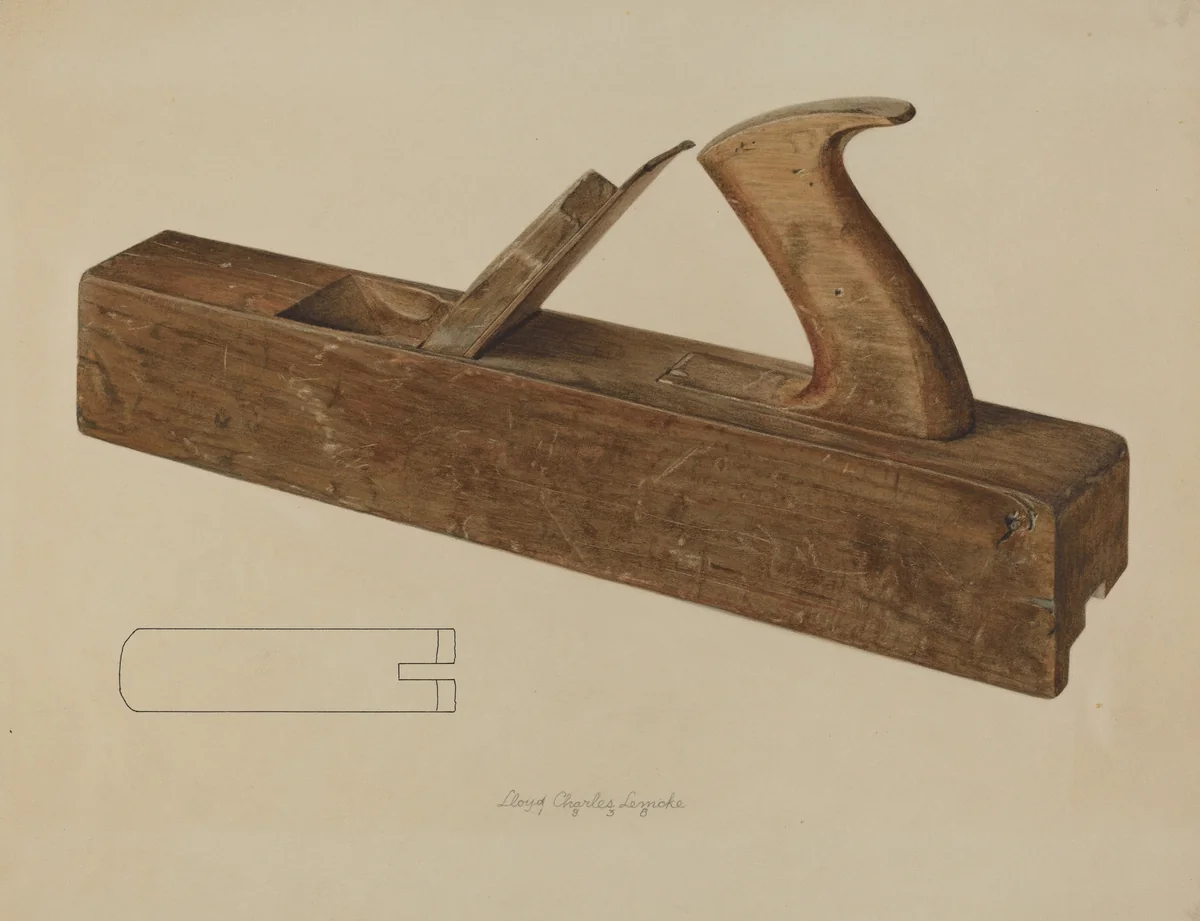 Rabbet Plane by Lloyd Charles Lemcke, index of american design, 1938