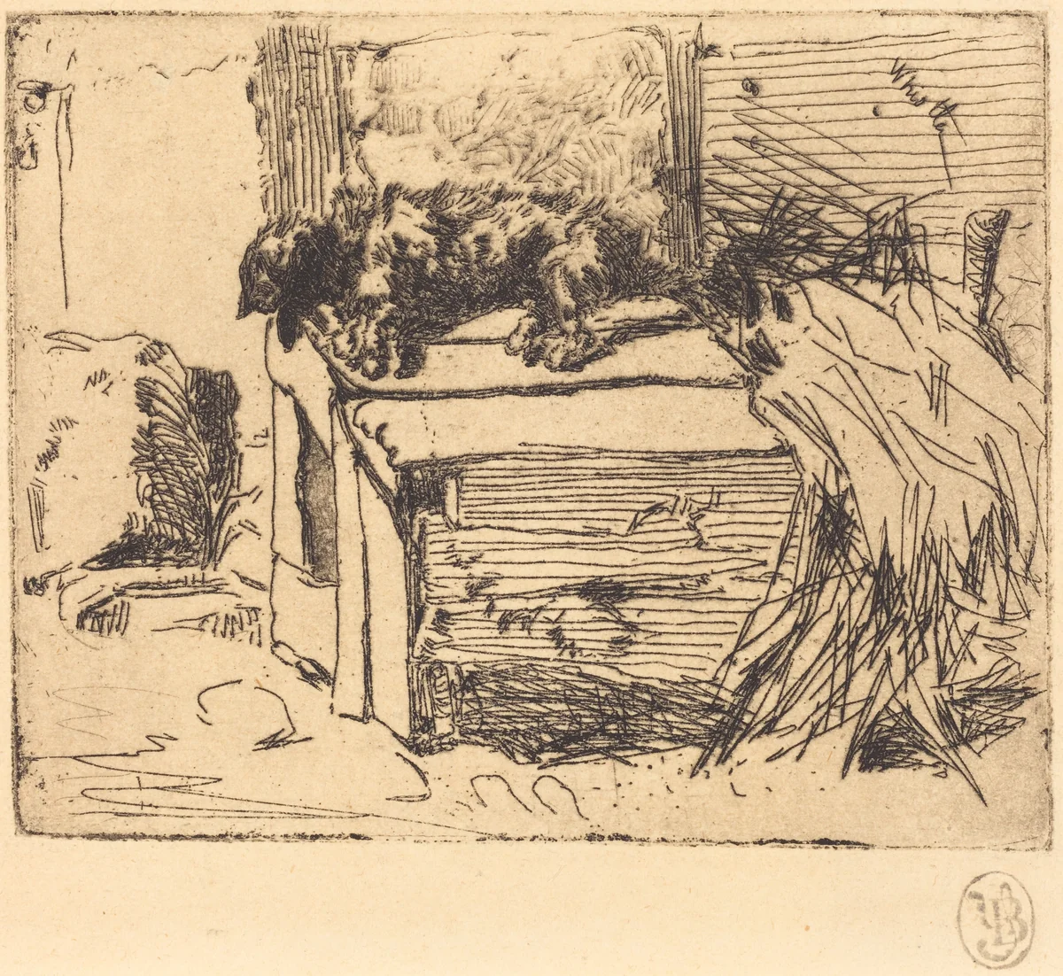 The Dog on the Kennel by James McNeill Whistler, print, 1858