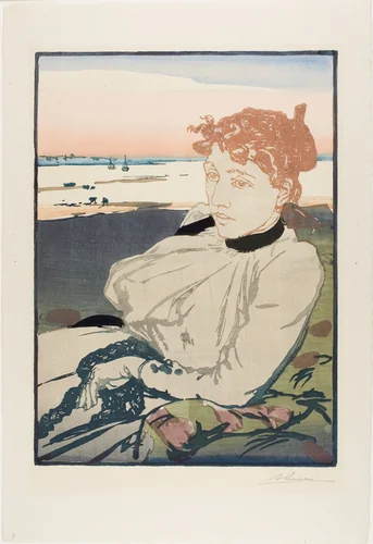 The Convalescent, Madame Lepère by Louis Auguste Lepère, print, 1892