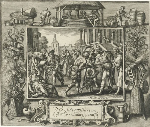 De dorstigen laven by Crispijn van de Passe, print, 1580-1588