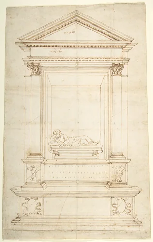 Design for a Wall Tomb by anonymous, drawing, 1519-1529