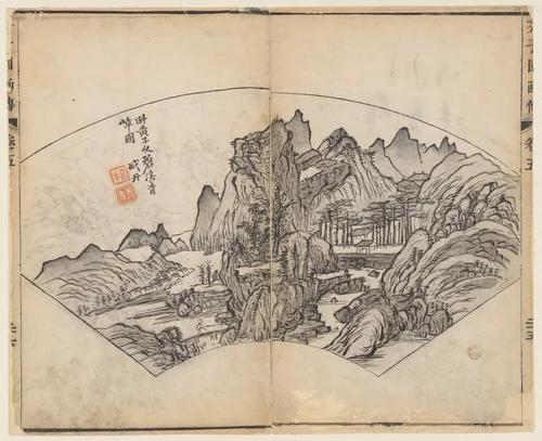 Page from the Mustard Seed Garden Manual of Painting by Wang Gai (王槩), print, 1679