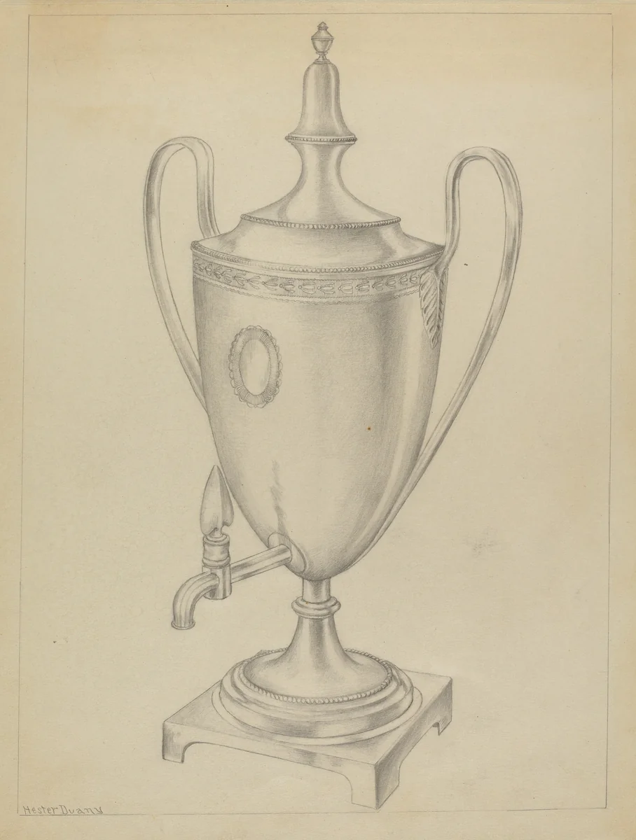 Silver Urn by Hester Duany, index of american design, 1936