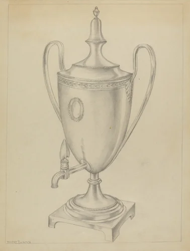Silver Urn by Hester Duany, index of american design, 1936