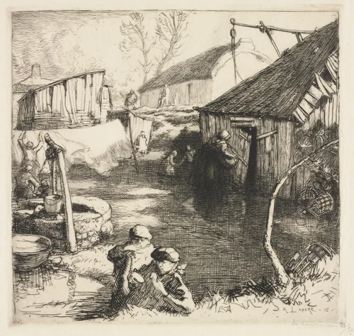 Fishermen's Quarters (Saint-Jean-de-Monts) by Auguste Louis Lepère, print, 1915