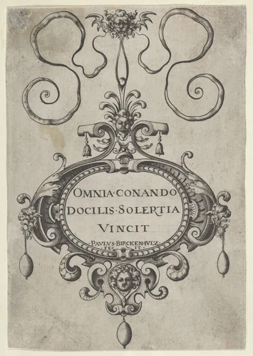 Title Page, from "Omnia Conando Docilis Solertia Vincit" by Paul Birckenhultz, print, 1595-1605