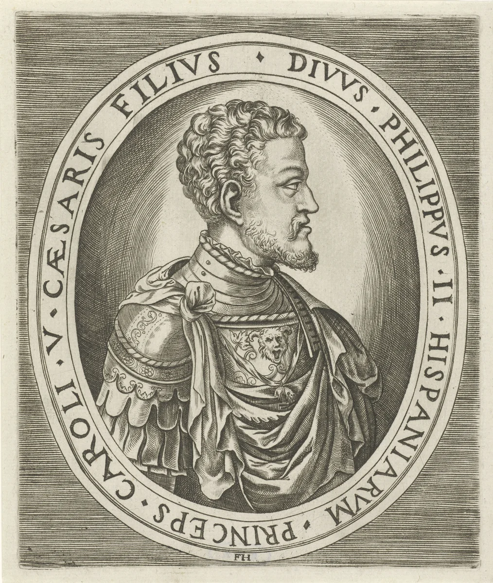 Portret van koning Filips II, koning van Spanje by Unknown, print, 1546-1562