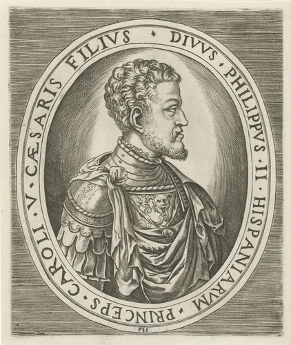 Portret van koning Filips II, koning van Spanje by Unknown, print, 1546-1562