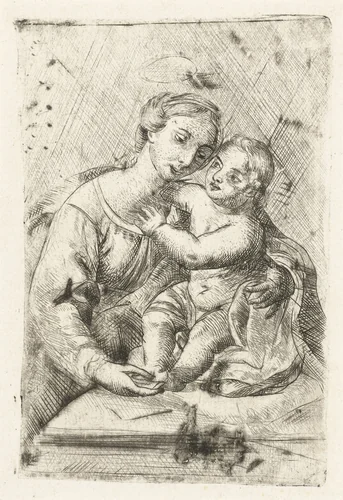 Madonna met kind by Louis Bernard Coclers, print, 1756-1817