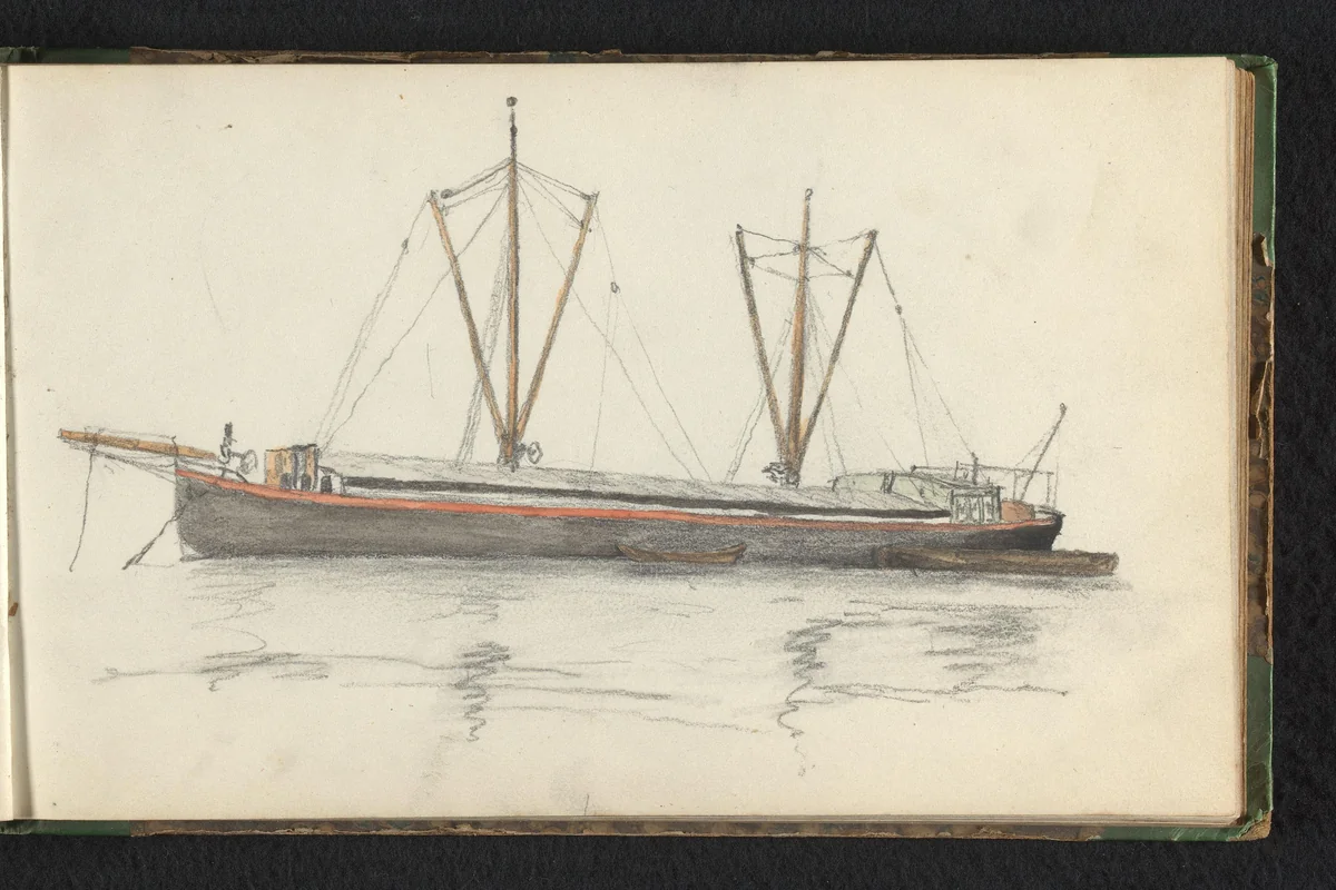 Schip by Jan Bedijs Tom, drawing, 1823-1894
