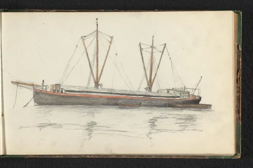 Schip by Jan Bedijs Tom, drawing, 1823-1894
