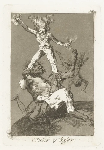 Stijgen en vallen by Francisco de Goya, print, 1797-1799