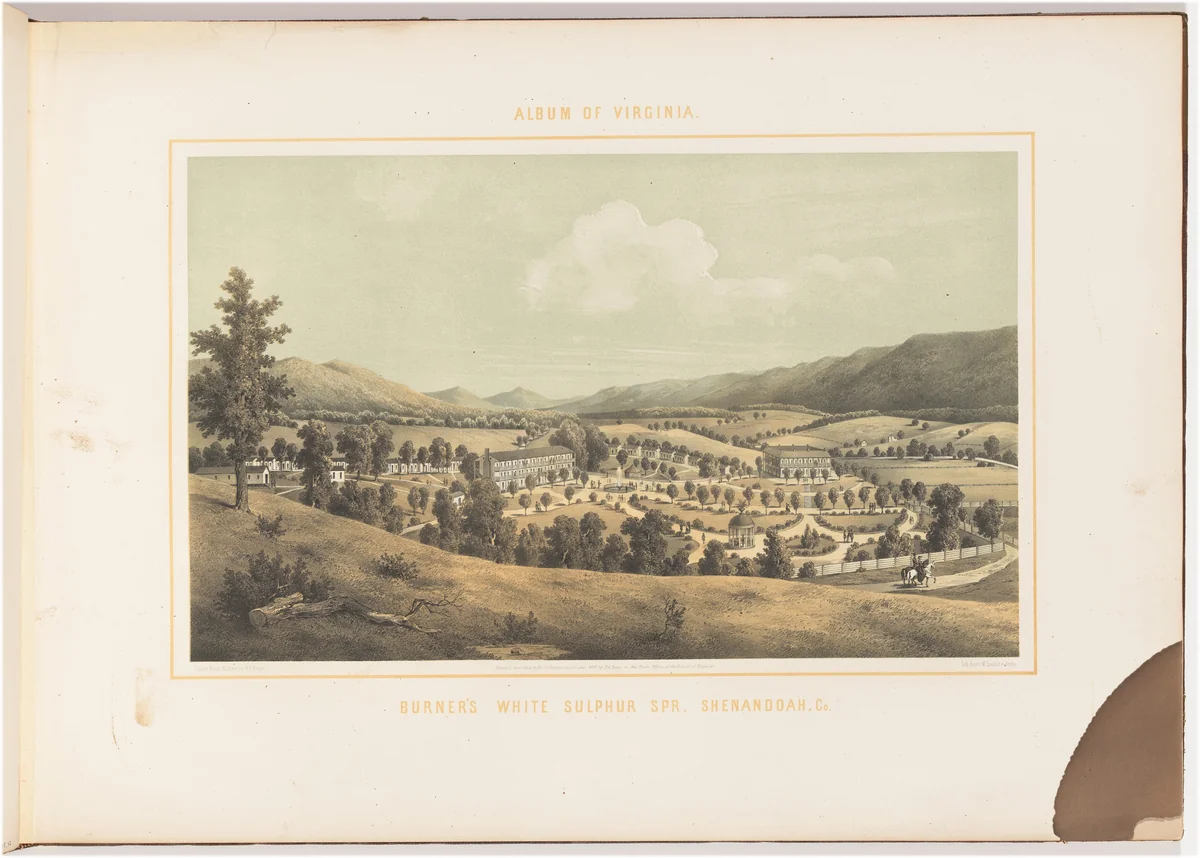 Burner's White Sulphur Spring, Shenandoah County by Edward Beyer; Wilhelm Loeillot, print, 1857