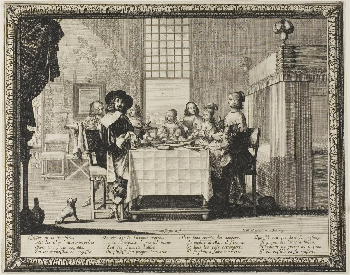 Manhood, plate three from The Four Ages of Man by Abraham Bosse, print, 1636