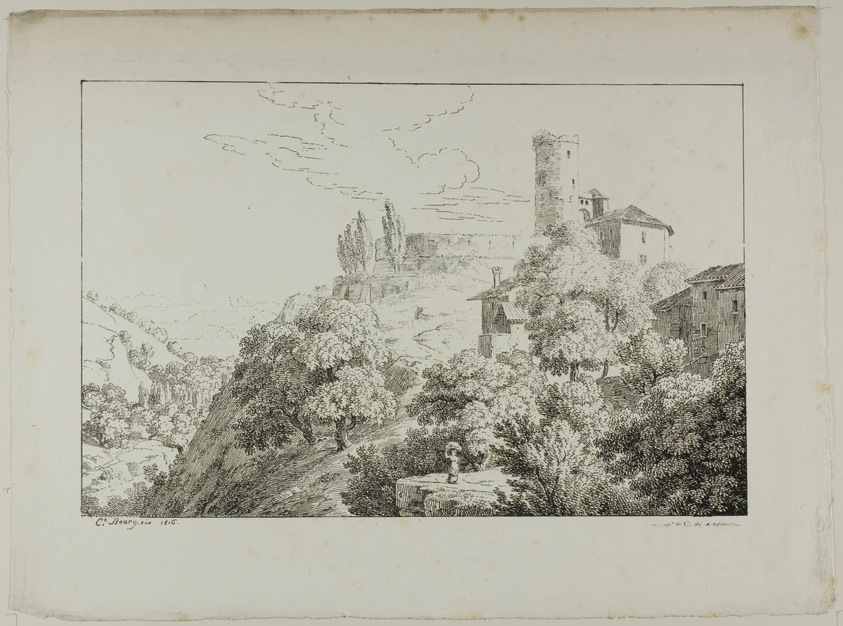 Landscape by Constant Bourgeois, print, 1816