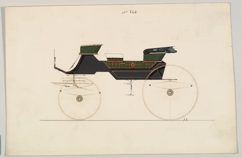 Design for Vis-à-vis/ Charabanc, no. 846 by Brewster & Co., drawing, 1865-1875