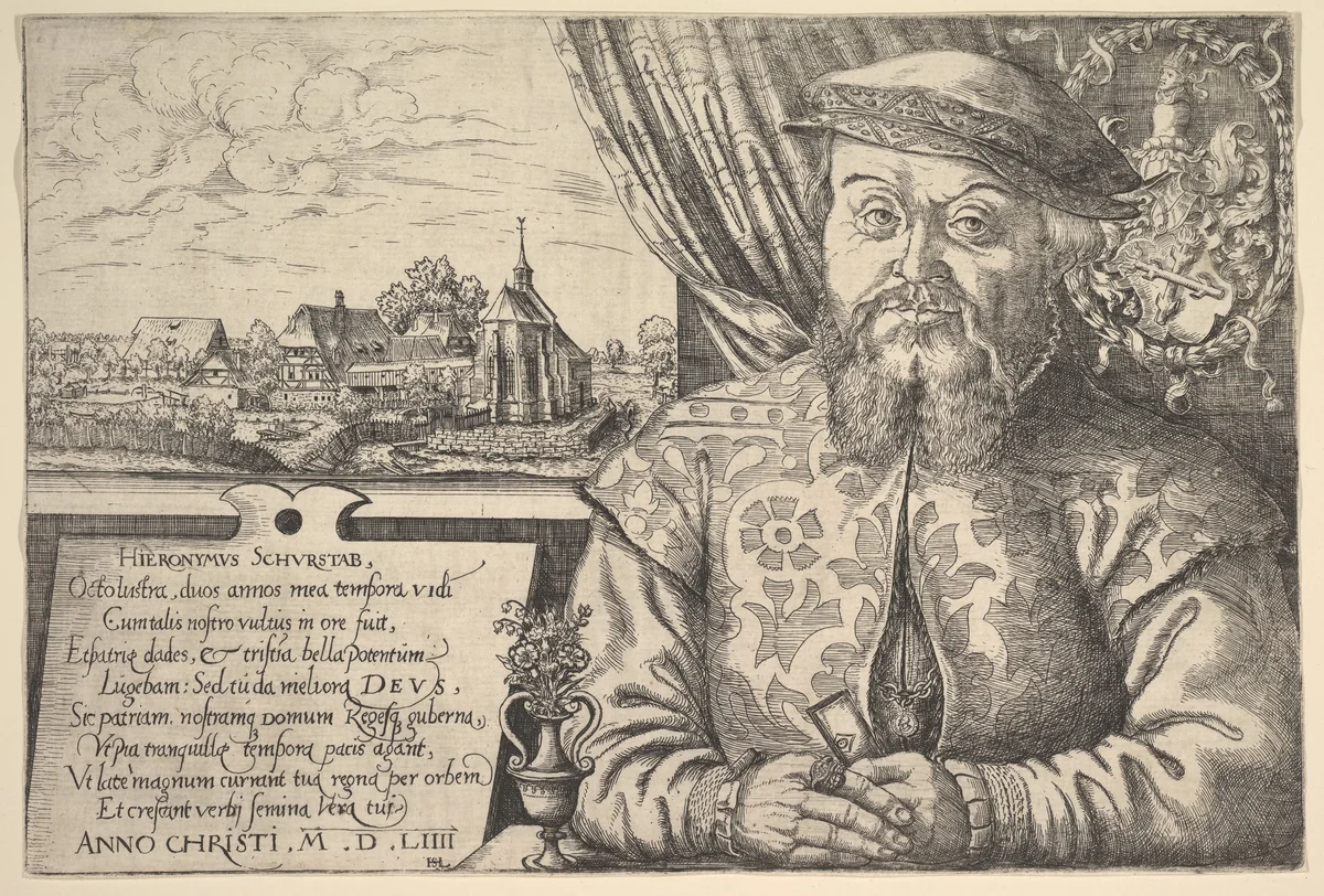 Portrait of Hieronymus Schurstab by Hanns Lautensack, print, 1554