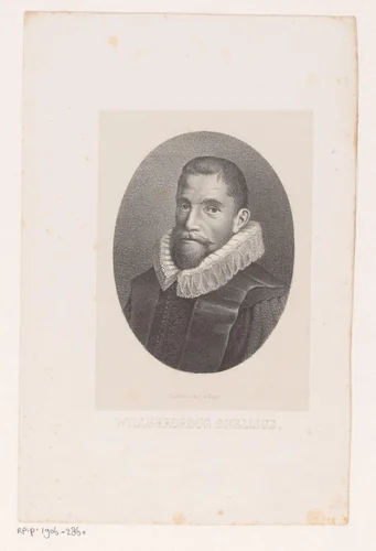 Portret van Willebrordus Snellius by anonymous, print, 1877-1903
