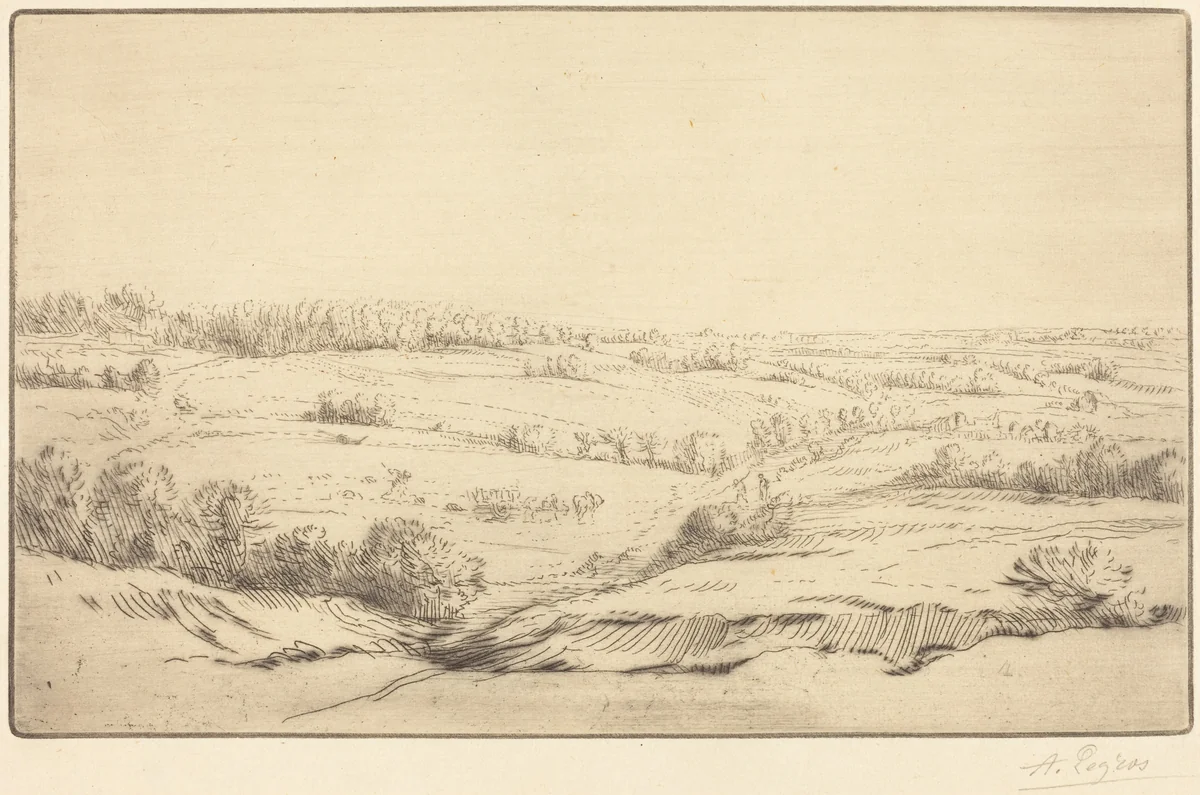Plain (La plaine) by Alphonse Legros, print, 1837-1911