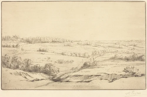 Plain (La plaine) by Alphonse Legros, print, 1837-1911