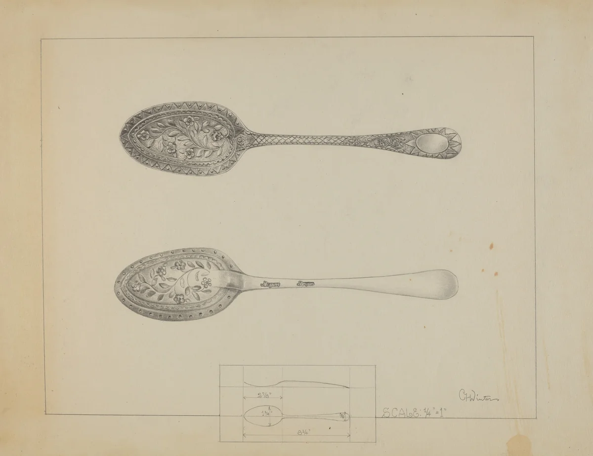 Silver Spoon by Charlotte Winter, index of american design, 1936