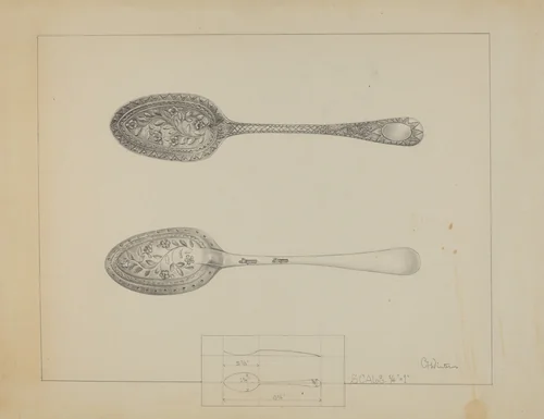 Silver Spoon by Charlotte Winter, index of american design, 1936