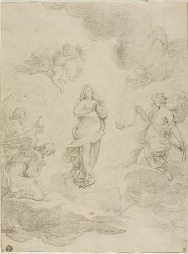 Adoration of the Virgin by Antoine Rivalz, drawing, 1687-1735