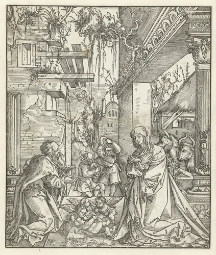 De geboorte van Christus by Unknown, print, 1519-1530