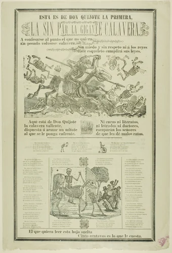 This is Don Quixote's, the First, the Matchless, the Giant Calavera by José Guadalupe Posada, print, 1872-1913