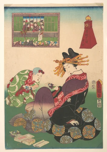 Twelve Hours of Spring Pleasures: Hour of the Goat by Utagawa Kunisada (歌川国貞), print, 1800-1865