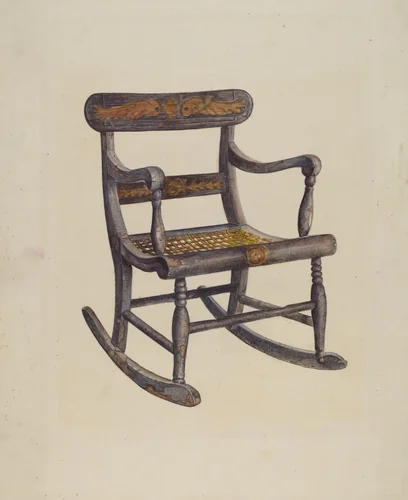 Decorated Child's Rocking Chair by James Fisher, index of american design, 1942