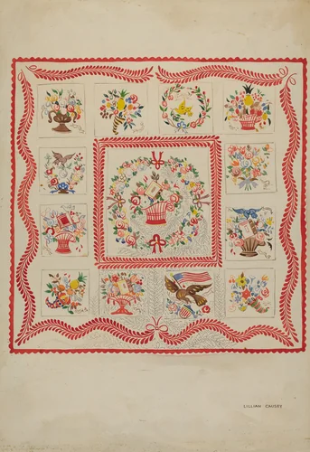 Quilt by Lillian Causey, index of american design, 1936