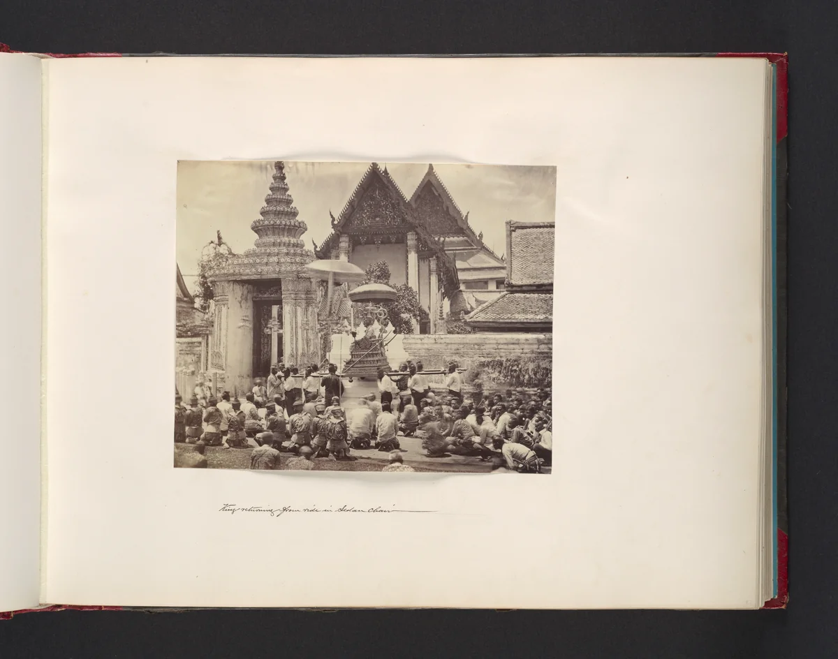 King Returning from Ride in Sedan Chair by John Thomson, photograph, 1865